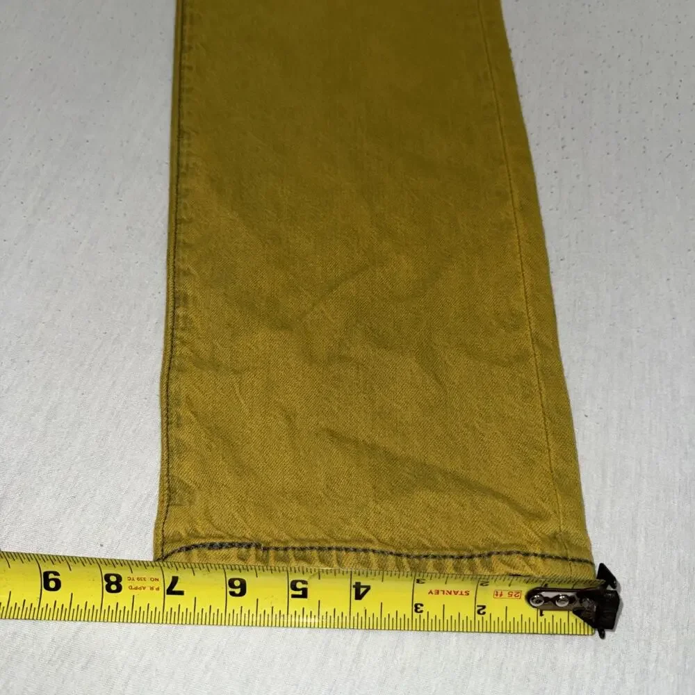 Levi's Vintage Retro Yellow Washed 501 CT Tapered Denim Jeans 36x30 NWT